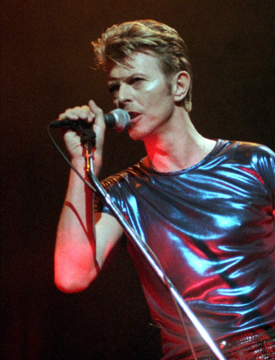 David Bowie performs during a concert in Hartford Conn. on Sept. 14 1995 scaled