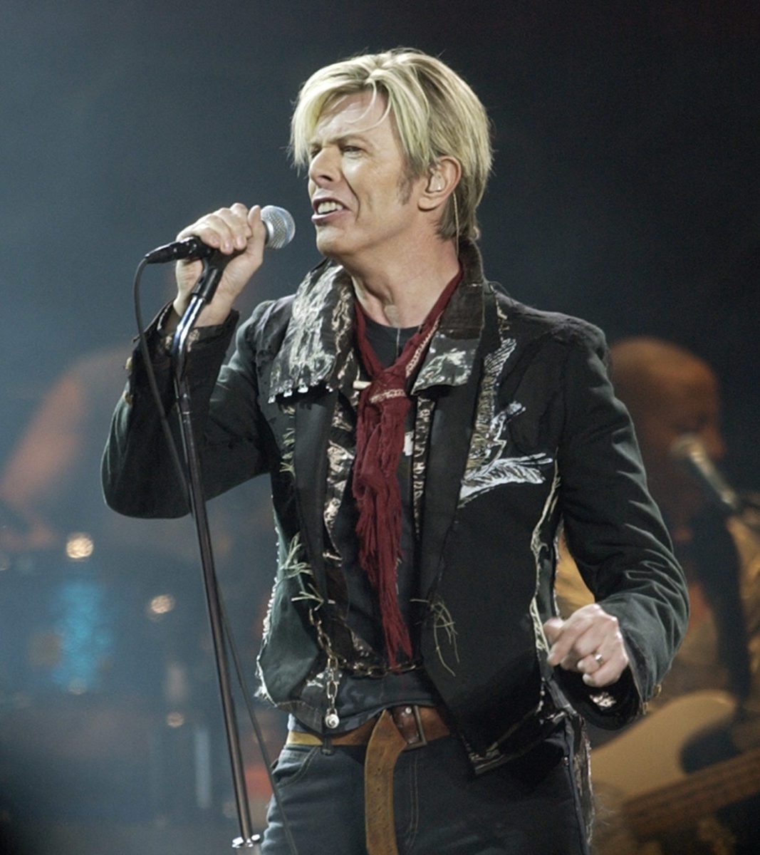 In this Dec. 15 2003 file photo singersongwriter David Bowie launches his United States leg of his worldwide tour called 22A Reality Tour22 at Madison Square Garden in New York scaled