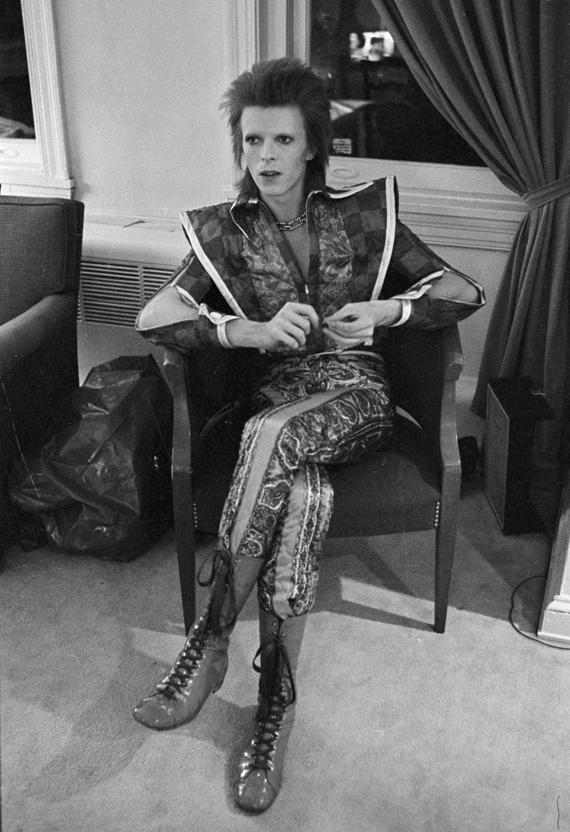 This is a Dec. 1 1972 file photo of David Bowie in his Ziggy Stardust period pictured in Philadelphia scaled